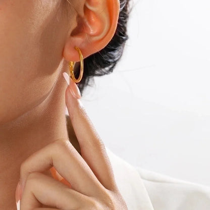 1 Pair Minimalist Solid Color Plating 304 Stainless Steel Stainless Steel Earrings