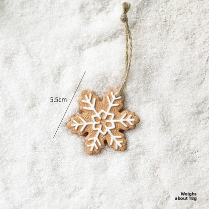 Christmas Resin Gingerbread Man Small Pendant Christmas Snowflake Bell Pendant Diy Christmas Tree Outfit
