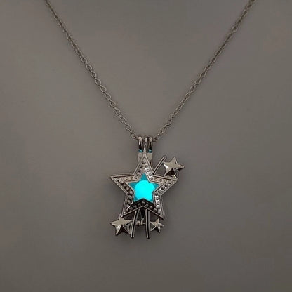 Luminous Hollow Diy Cage Christmas Tree Women's Necklace