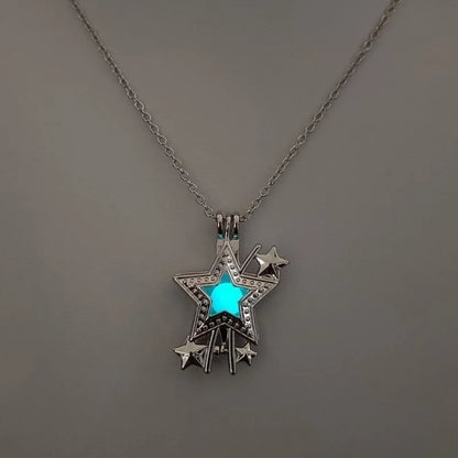 Luminous Hollow Diy Cage Christmas Tree Women's Necklace