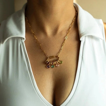 Retro Solid Color Titanium Steel Zircon Inlay Stainless Steel Necklaces