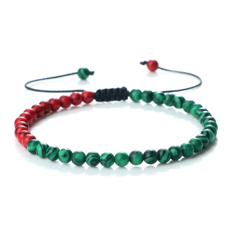 New Red Green White Black Bracelet Christmas Cute Beaded Bracelet Turquoise Beads Woven Hand Rope In Stock