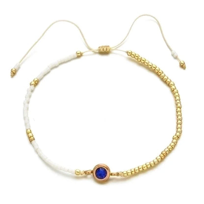 Casual Minimalist Round Stainless Steel Seed Bead Rope Beaded Inlay Zircon Bracelets