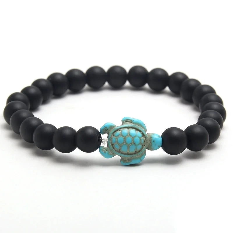 Minimalist Round Turquoise Tiger Eye Beaded Bracelets