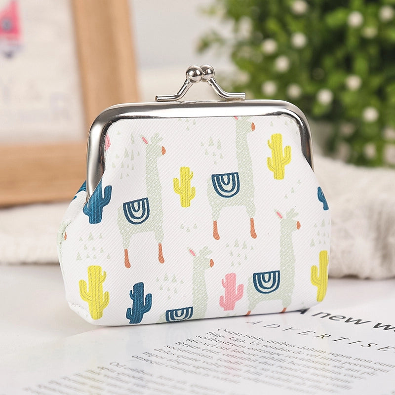 Women's Plant Pu Leather Buckle Kids Wallets