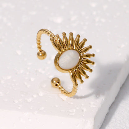 Ellipse Geometric Stainless Steel Electroplating Rings