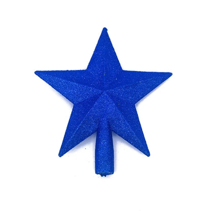 Christmas Tree Top Star 12/15/20/25/30cm Three-dimensional Blow Molded Five-pointed Star Multi-specification Christmas Tree Gold Powder Five Stars