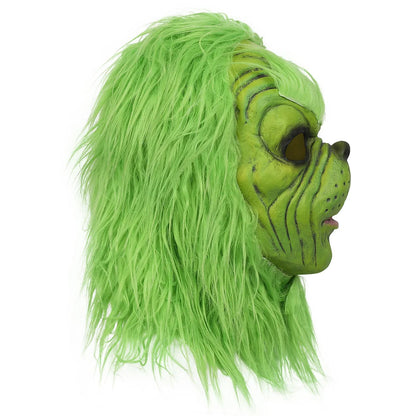 Mask 2023 Christmas Green Furry Monster Gloves Cosplay Santa Hat The Grinch