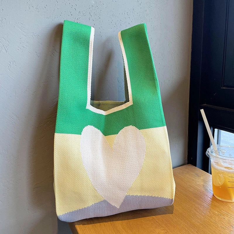 Vest Bag Vest Bag Cute Panda Large Knitted Shoulder Handbag Hand Bag Commuter Large Capacity Wrist Bag