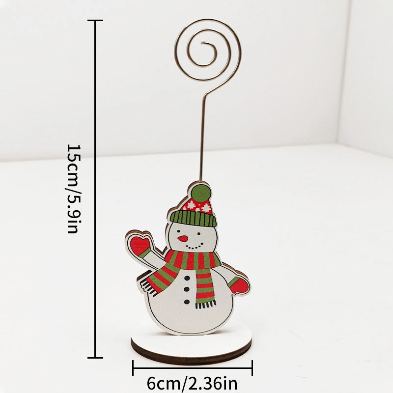 Christmas Cute Penguin Santa Claus Snowman Wood Holiday Office Home Ornaments Decorations Table Decoration