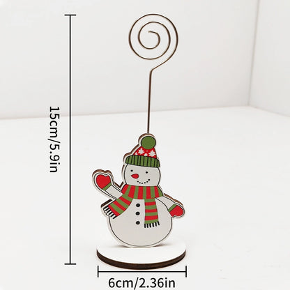 Christmas Cute Penguin Santa Claus Snowman Wood Holiday Office Home Ornaments Decorations Table Decoration