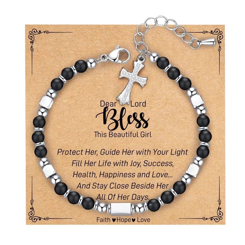 Minimalist Classic Style Round 304 Stainless Steel Natural Stone Bracelets In Bulk