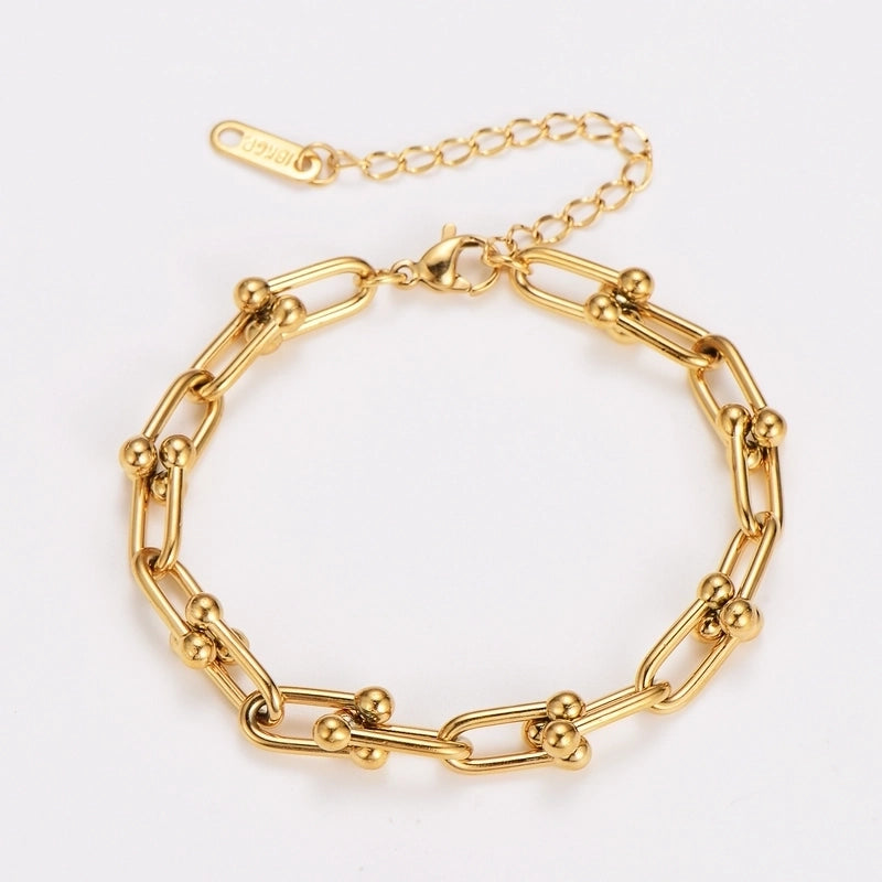 Classic Style Commute U Shape 304 Stainless Steel Bracelets In Bulk