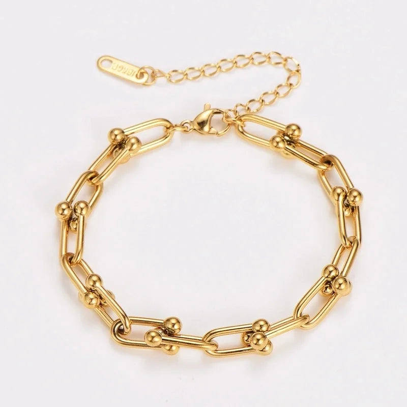 Classic Style Commute U Shape 304 Stainless Steel Bracelets In Bulk