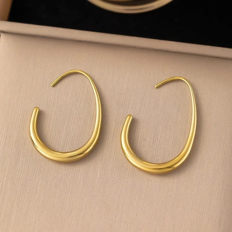 1 Pair Minimalist Star Heart Shape Plating Titanium Steel Drop Earrings Ear Studs