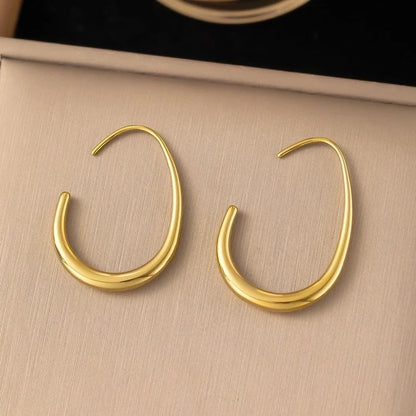 1 Pair Minimalist Star Heart Shape Plating Titanium Steel Drop Earrings Ear Studs