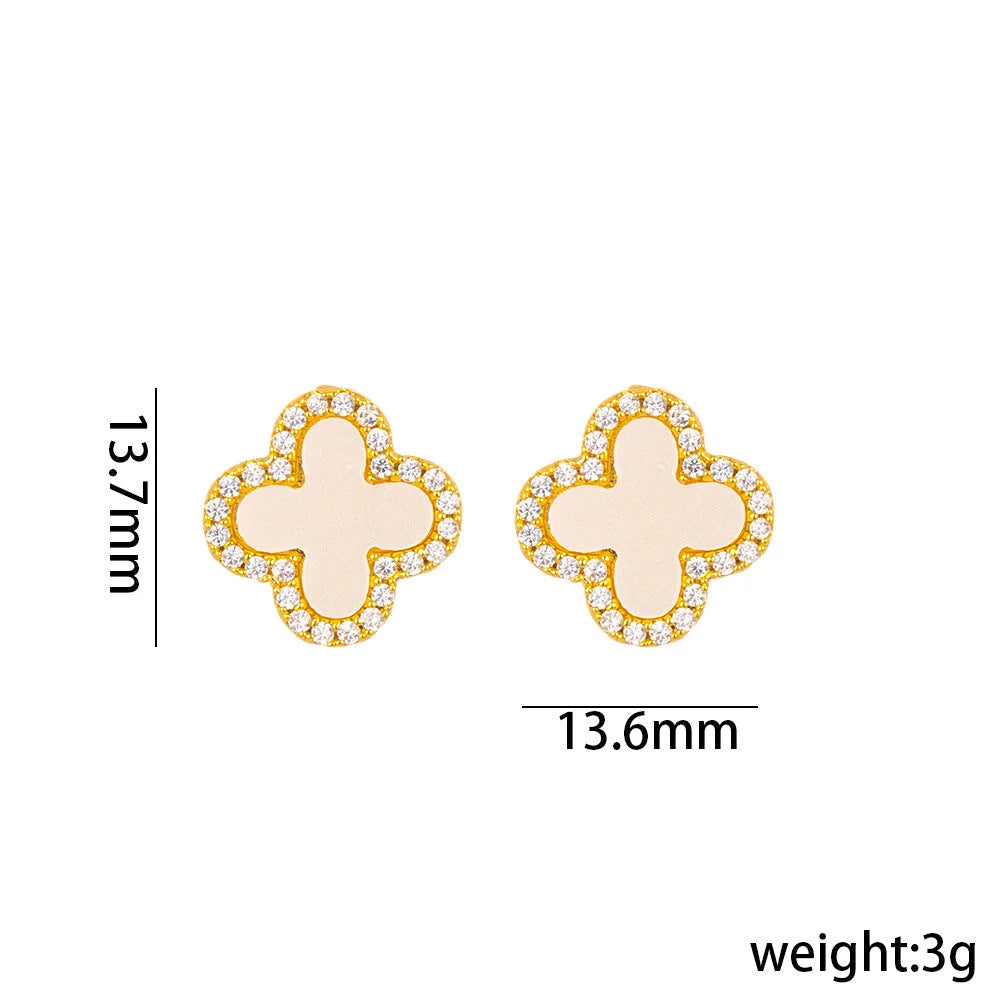 Geometric Titanium Steel 18K Gold Plated Stud Earrings