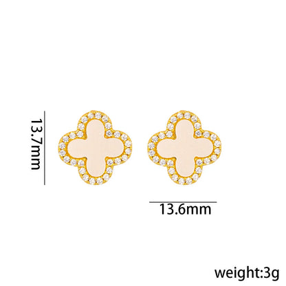 Geometric Titanium Steel 18K Gold Plated Stud Earrings