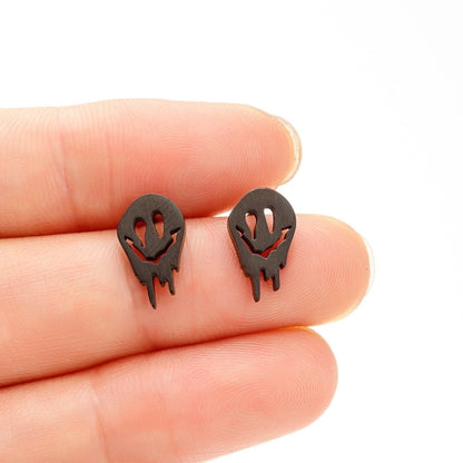 1 Pair Halloween Minimalist Ghost Polishing Plating 304 Stainless Steel 18K Gold Plated Ear Studs