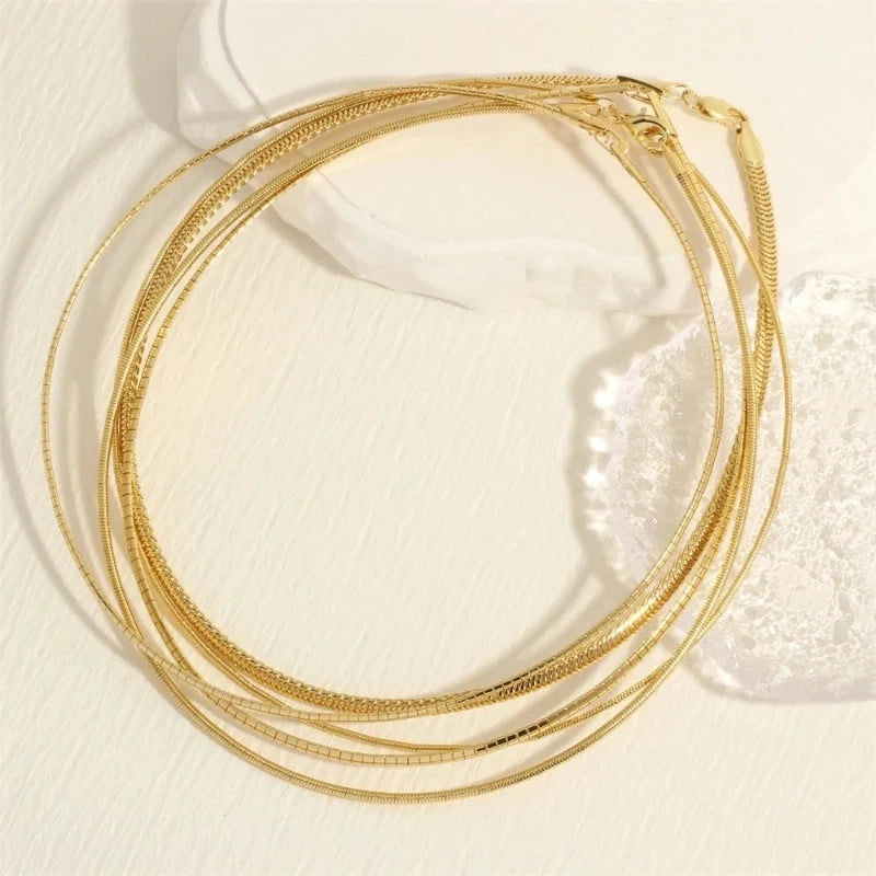 Minimalist Solid Color Copper Plating 18k Gold Plated Choker