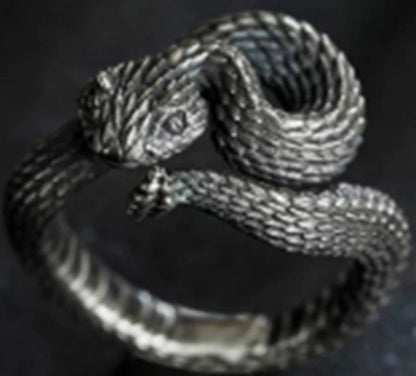 Retro Cool Style Snake Skull Alloy Plating Open Ring