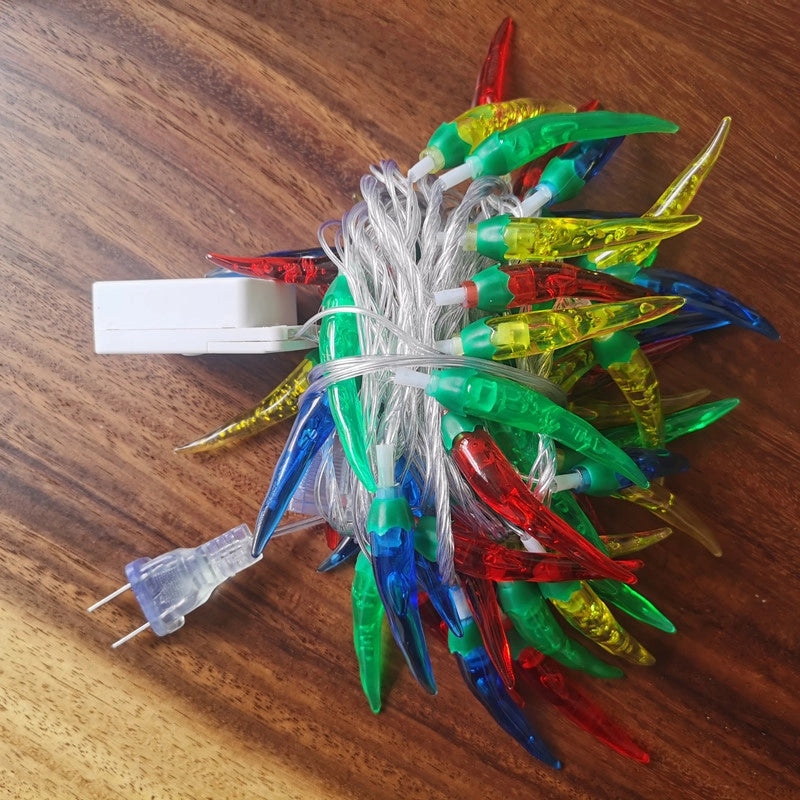 LED Red Pepper Colored Lights String Lights Flashing Lights New Year Christmas Holiday Decorative Atmosphere Lights New Year Home Layout Lighting