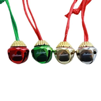 2.5cm Cross Bell Red Rope Necklace Pendant Diy Engraving Christmas Home Hanging Decoration Pendant Bell