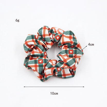 Christmas Cute Women's Color Block Rib-Knit Hair Tie