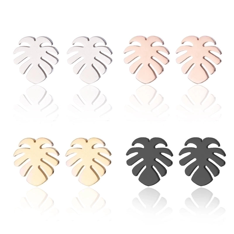 Fashion Palm Tree 304 Stainless Steel No Inlaid 18K Gold Plated Ear Studs