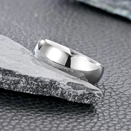 Minimalist Solid Color Titanium Steel Zircon Plating Inlay Rings