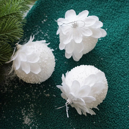Plastic Ball Christmas Ball Petal Glitter White Foam Ball Christmas Decorations Christmas Tree Decoration Pendant