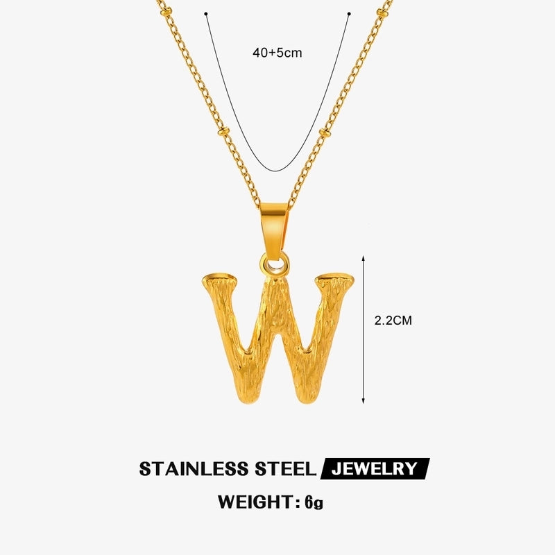 Minimalist Cool Style Letter 304 Stainless Steel 18K Gold Plated Plating Pendant Necklace