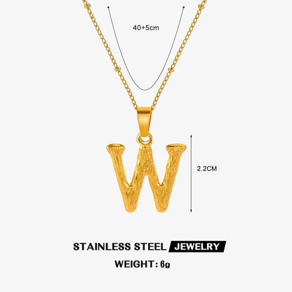 Minimalist Cool Style Letter 304 Stainless Steel 18K Gold Plated Plating Pendant Necklace