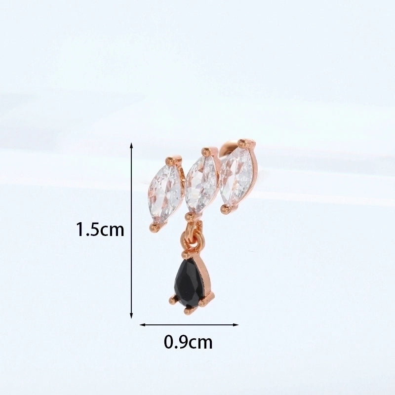 Ear Cartilage Rings & Studs Flower 316L Stainless Steel Copper Inlaid Zircon Zircon