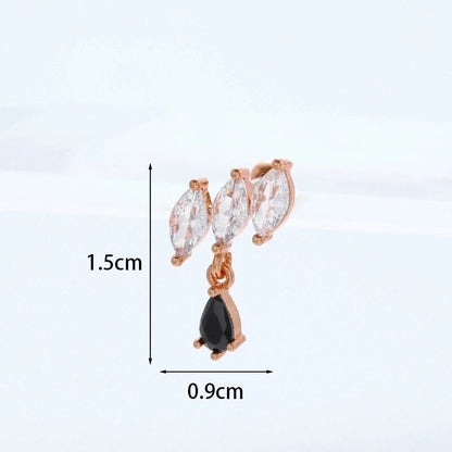 Ear Cartilage Rings & Studs Flower 316L Stainless Steel Copper Inlaid Zircon Zircon