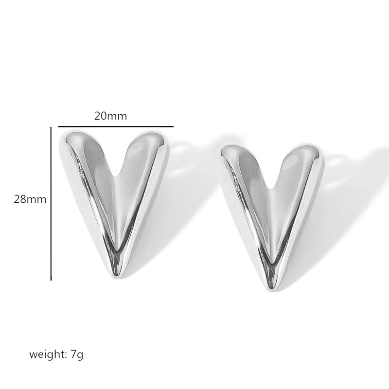1 Pair Minimalist Quadrilateral Circle Heart Shape Polishing Plating 304 Stainless Steel 18K Gold Plated Ear Studs