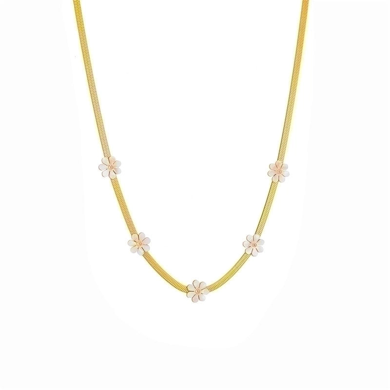 Retro Minimalist Irregular Titanium Steel Inlay Artificial Gemstones Earrings Necklace