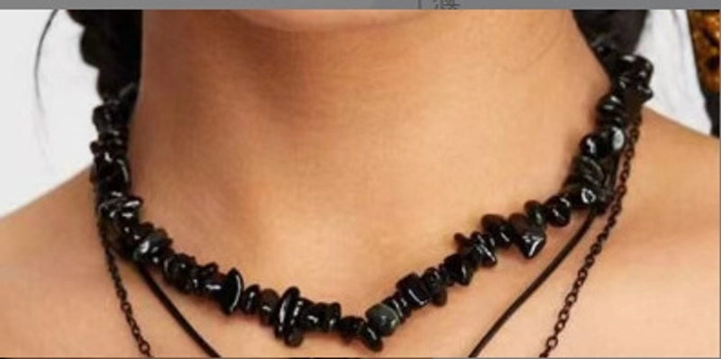 2 Pieces Ethnic Style Geometric Resin Beaded Natural Stone Necklace