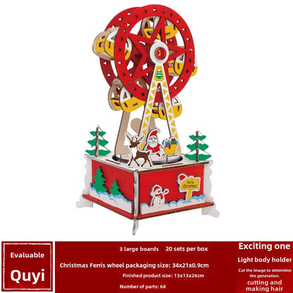 Stall Supply Children's Wooden 3D Puzzle Adult Puzzle Christmas Building Handmade Educational Model Toy