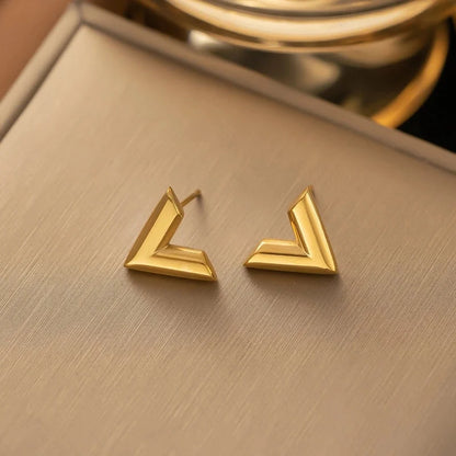 1 Pair Elegant Sweet Streetwear Geometric Plating Titanium Steel Earrings