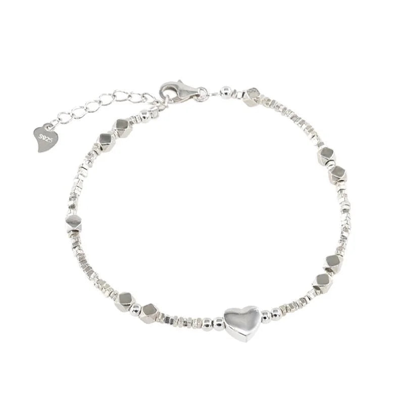 Minimalist Heart Shape Gold Plated Beaded Bracelets 1 Piece