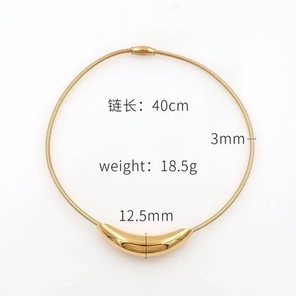 Modern Style Round Stainless Steel Titanium Steel Plating Choker