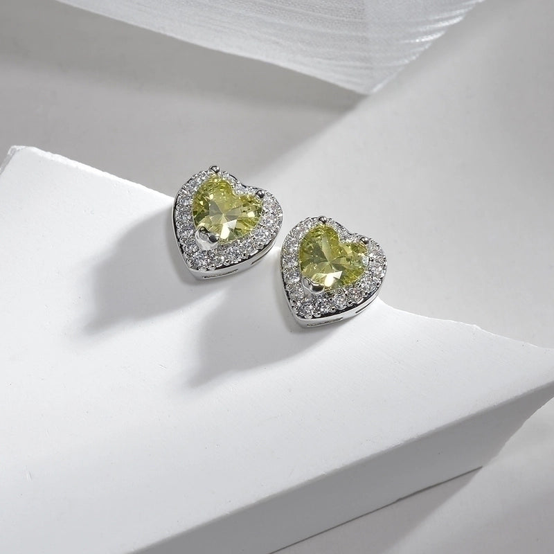 1 Pair Fashion Square Inlay Copper Zircon White Gold Plated Ear Studs