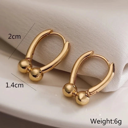 1 Pair Minimalist Commute Geometric Copper 18K Gold Plated Earrings