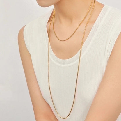 Stainless Steel 18K Gold Plated White Gold Plated Minimalist Plating Solid Color Layered Necklaces