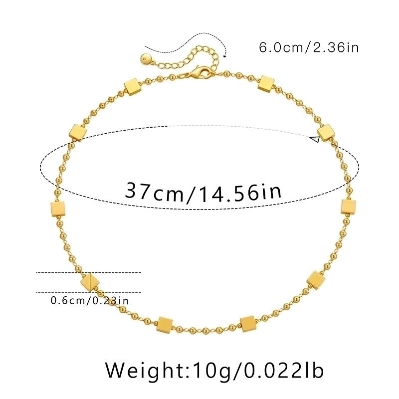 Ig Style Minimalist Solid Color Copper Plating Chain 18k Gold Plated Necklace