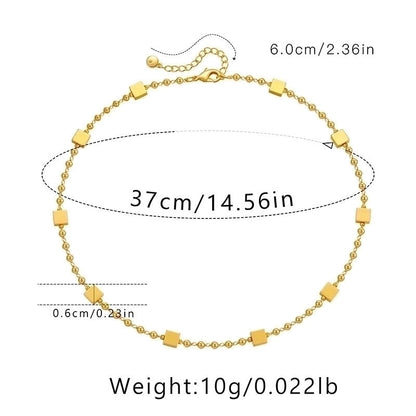 Ig Style Minimalist Solid Color Copper Plating Chain 18k Gold Plated Necklace