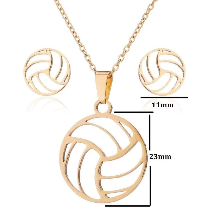Minimalist Ball 201 Stainless Steel 18K Gold Plated Plating Earrings Necklace