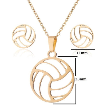 Minimalist Ball 201 Stainless Steel 18K Gold Plated Plating Earrings Necklace
