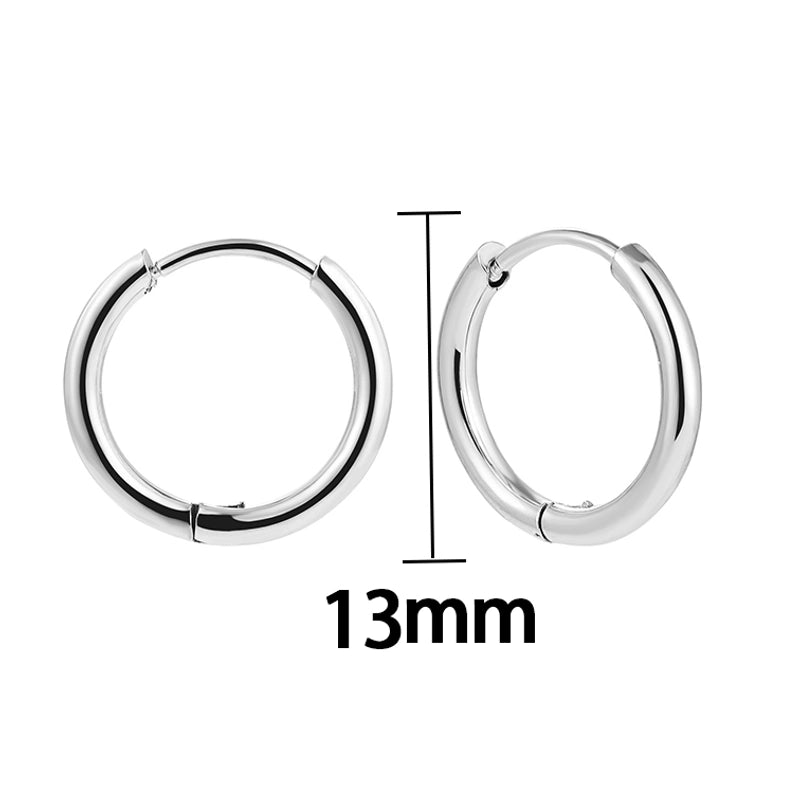 1 Pair Minimalist Solid Color Plating Stainless Steel Hoop Earrings